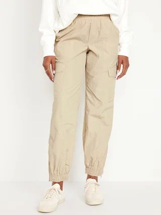 High-Waisted Ankle-Zip Cargo Jogger Pants | Old Navy (US)