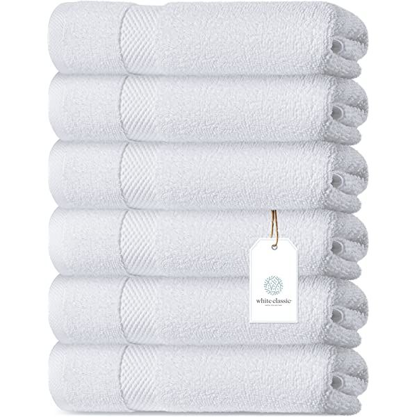 Hammam Linen White Bath Towels 4-Pack - 27x54 Soft and Absorbent, Premium Quality Perfect for Daily  | Amazon (US)