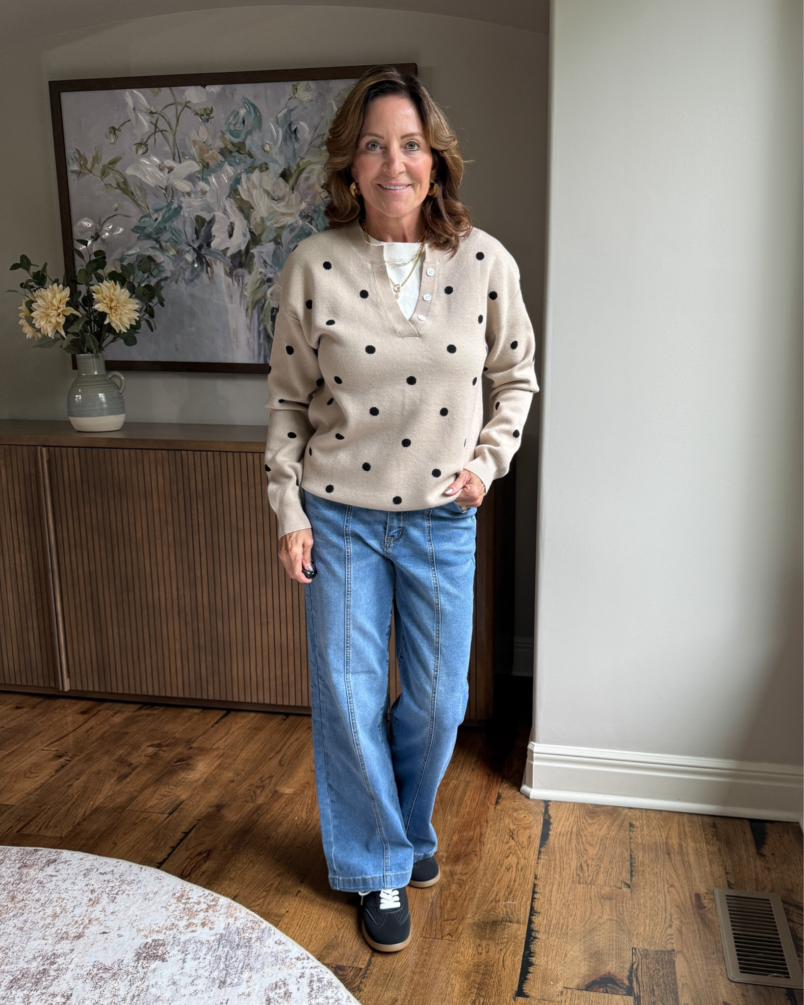 Polka Dots + Denim = An Easy Fall Yes

A classic polka-dot sweater gives everyday denim just enough personality. I love this kind of outfit for casual fall days when I want comfortable and relaxed—but still pulled together.

#falloutfit #sweaterstyle #denimstyle #casualstyle #over50style

Commissioned Link