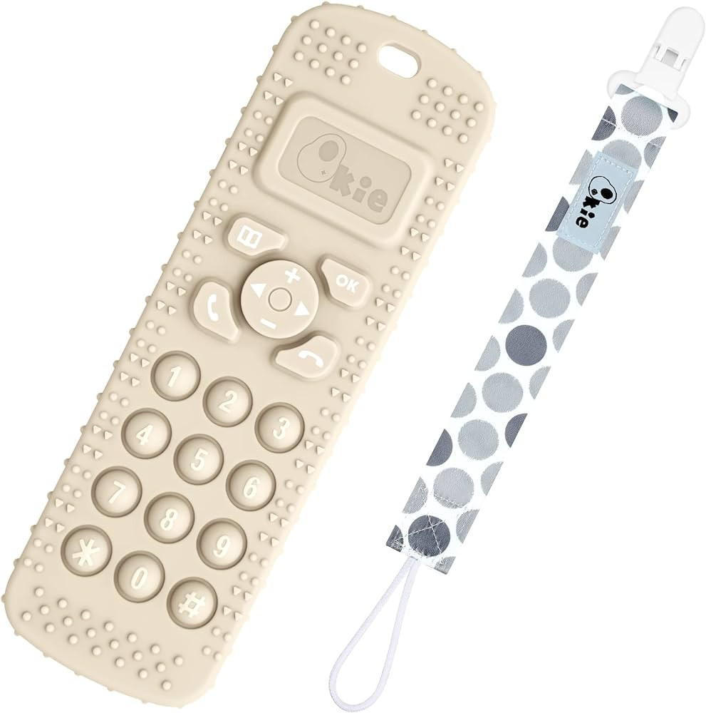 Qkie Phone Teether for Baby, Teething Toys for Babies 0-6 Months, Teething Relief Baby Toys 0-6 M... | Amazon (US)