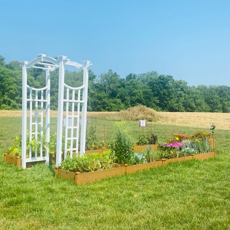 Raised garden bed and trellis 

#LTKhome #LTKSeasonal