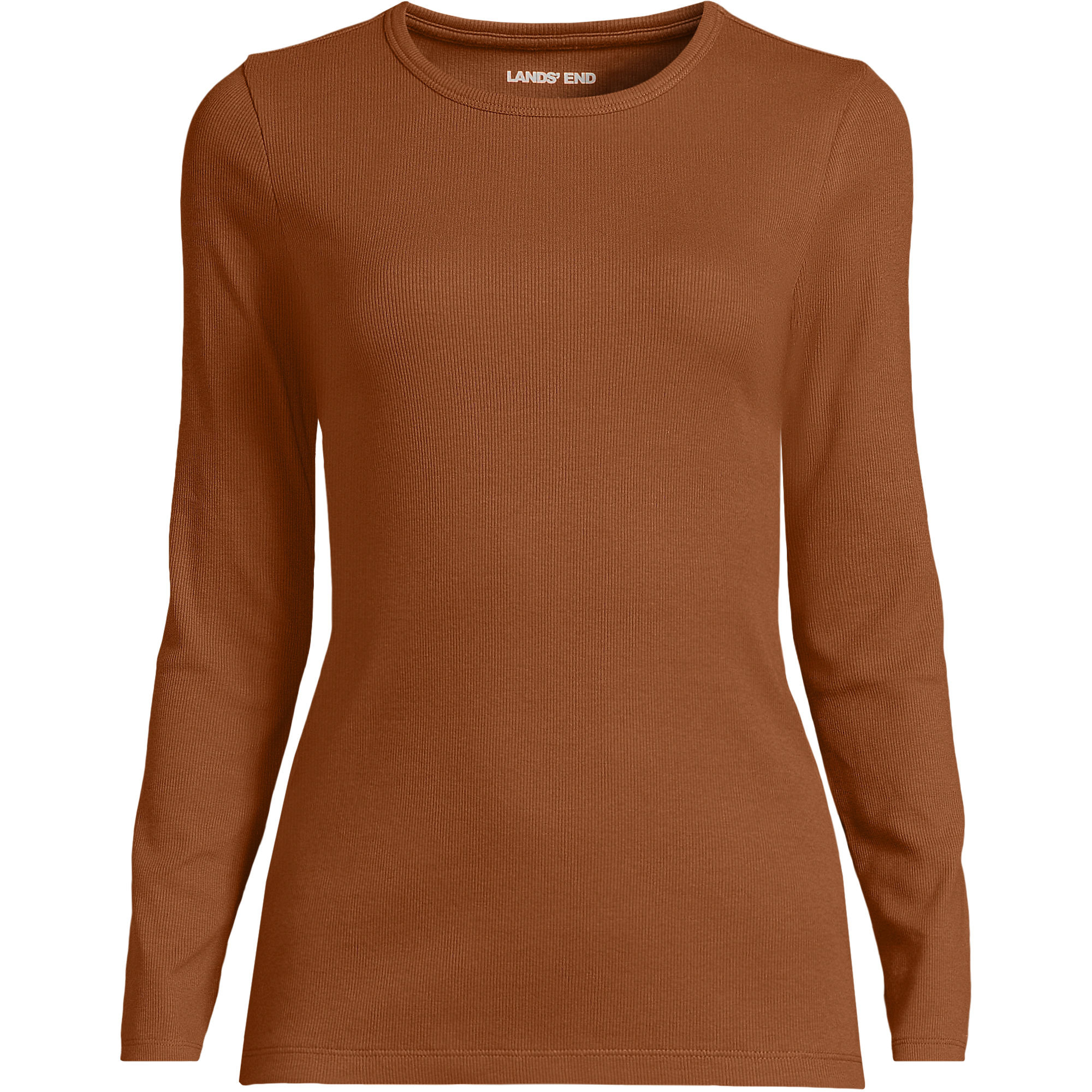 Women's Long Sleeve Micro Rib T-Shirt | Lands' End (US)