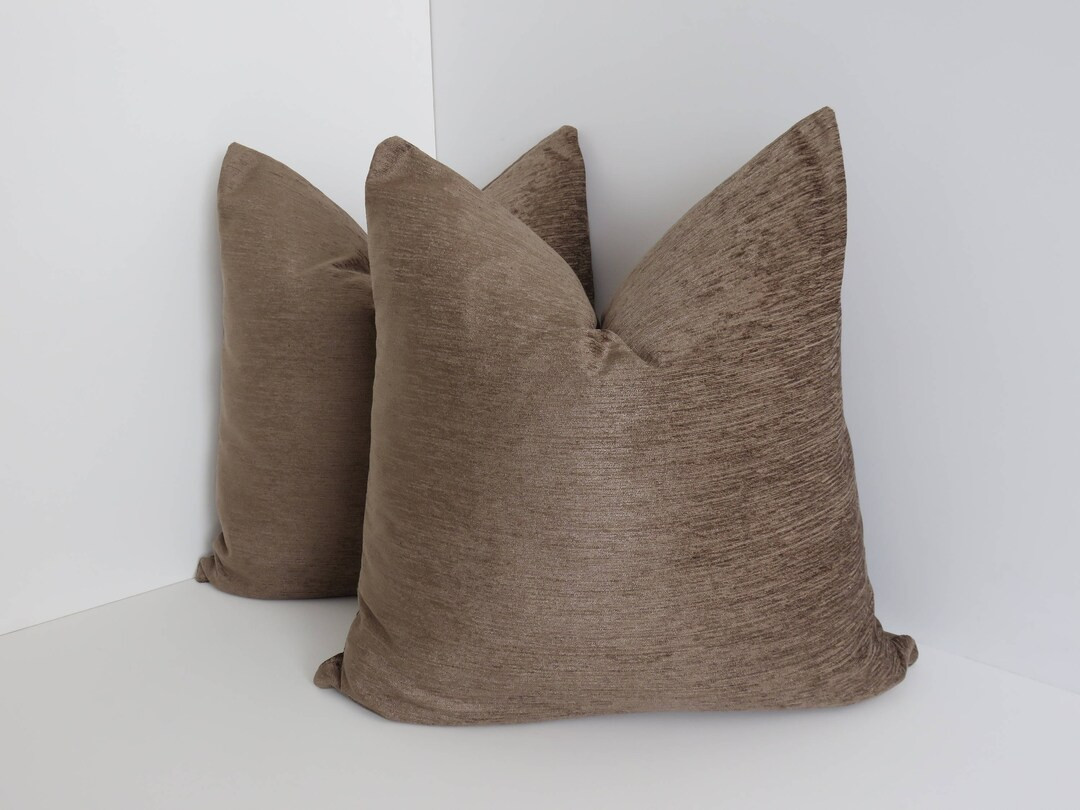 Chenille Brown Pillow Covers Chenille Pillows Solid Brown Pillows Brown Pillows, Pillow Covers 18... | Etsy (US)