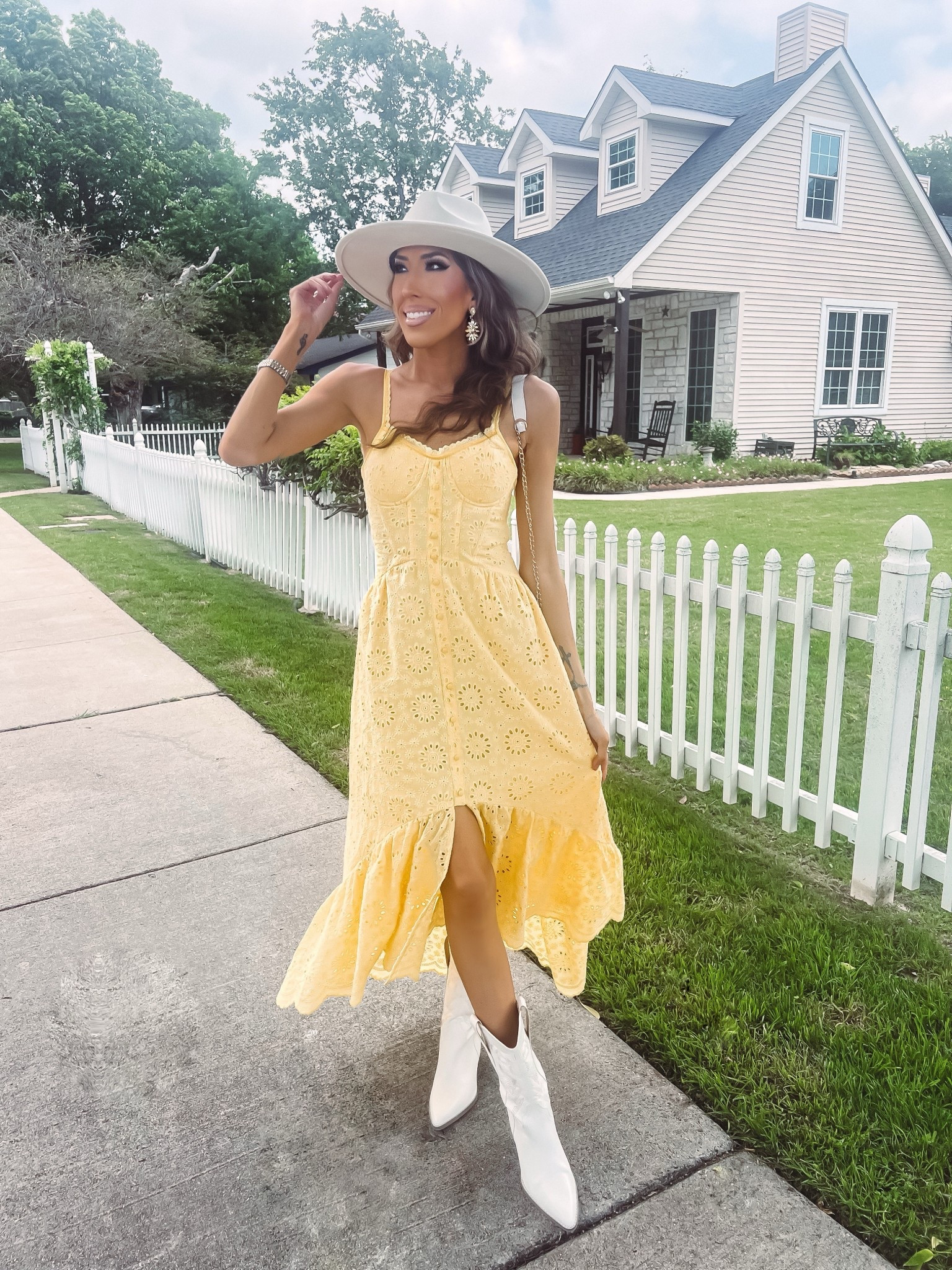VICI Summer Launch! Eyelet yellow dress.
Use my code: BRIANNAJ40 

#LTKSeasonal #LTKootd #LTKSaleAlert