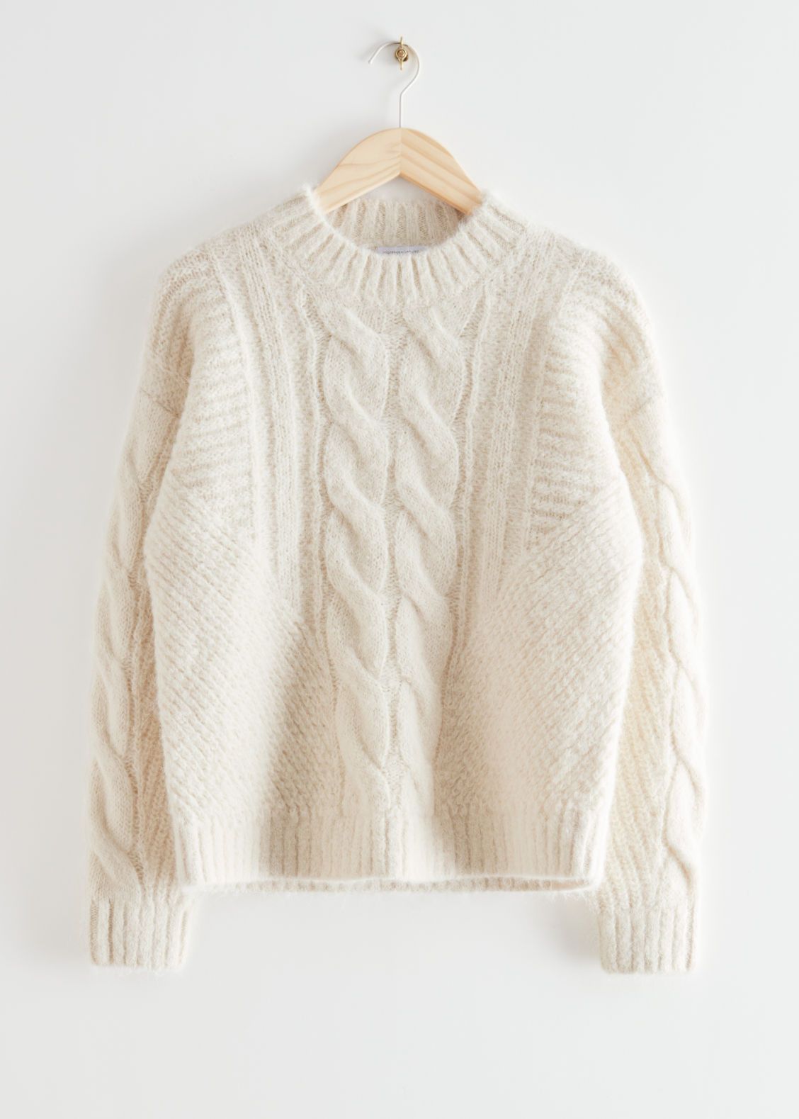 Cable Knit Wool Sweater - Cream - Sweaters - & Other Stories US | & Other Stories US