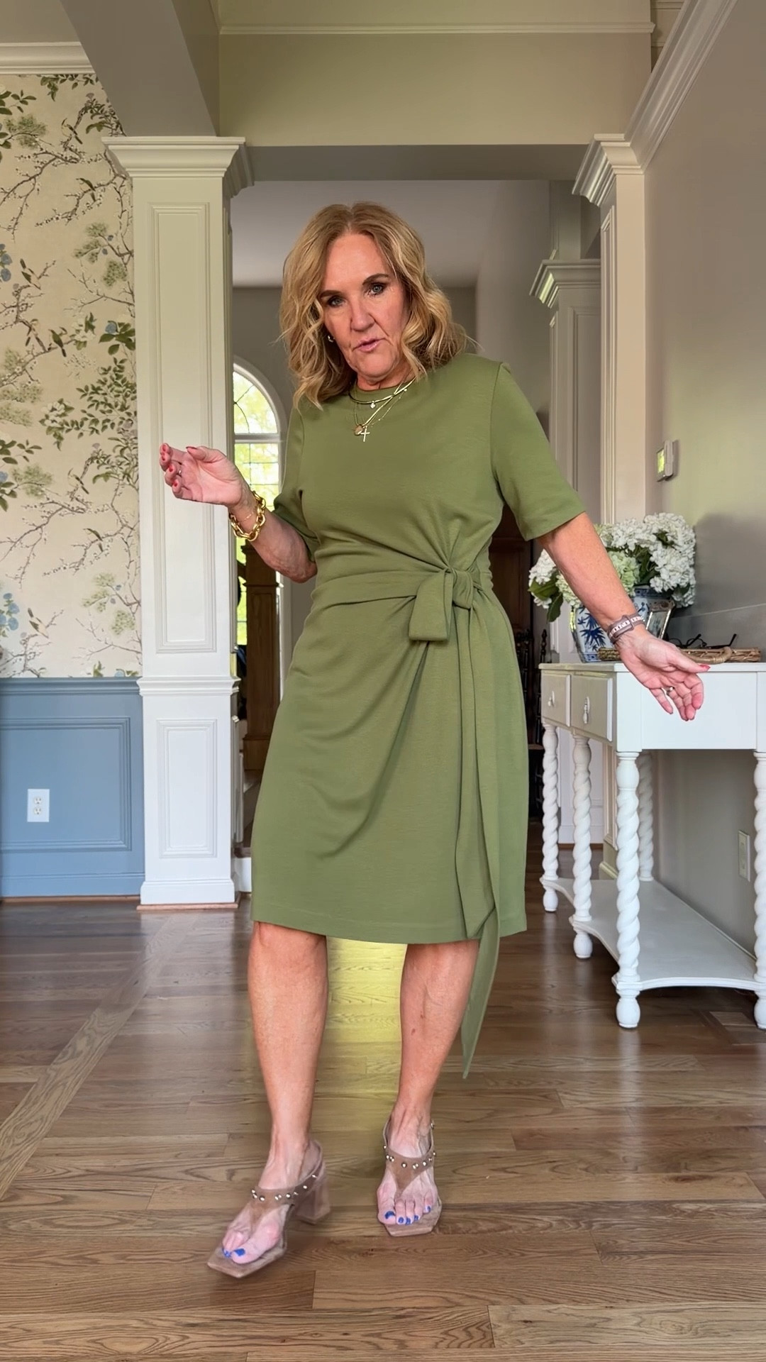 Knit dress size 10 reg I did size up 
Really easy dress to wear for work or could work casual too 
15% off code on the website 


#LTKWorkwear #LTKSaleAlert #LTKOver40