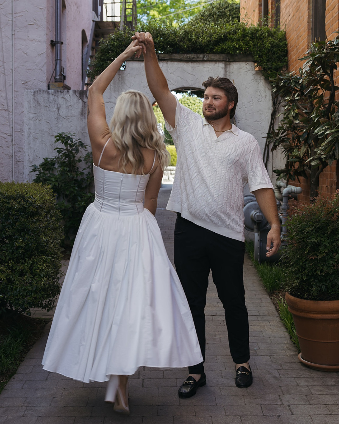 The most stunning dress for engagement photos, graduation, simply a timeless white dress! 
• House of CB Ysabella dress
• Wearing a size M 
• shoes run tts and are SO comfy. I have them in 3 colors now! 

#LTKWedding #LTKFindsUnder50