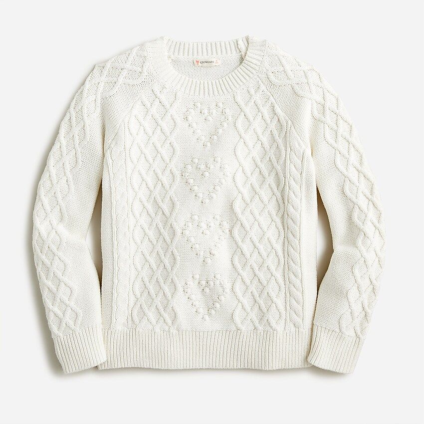 Girls' heart cable-knit sweater | J.Crew US