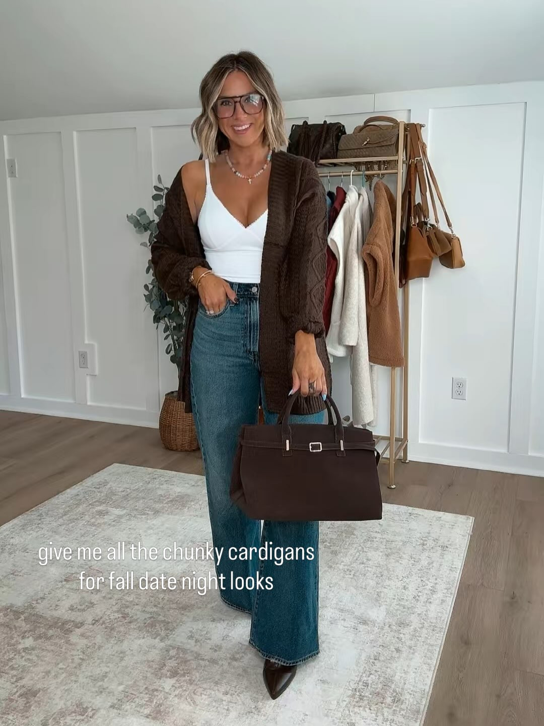 Cute fall sh*t you’ll actually wear on repeat 🍂🤎 No weird runway moments, no “where the hell am I wearing this?” 😂 Just easy, cute fall pieces that make getting dressed way less complicated. From chocolate brown cardigans, an easy barn jacket, statement jeans, the best boots, faux suede jackets, best fleece zip up to a great fall wedding guest outfit - these pieces are what I'm sharing with all my friends.  

 #LTKmomlife #LTKSeasonal #LTKWedding