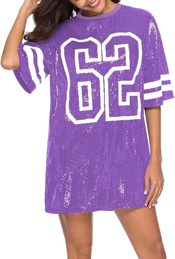 PORRCEY Juniors Short Sleeve Sequin Funny Dress Shirts | Amazon (US)