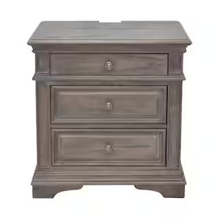 Steve Silver Highland Park Driftwood Nightstand (28 in. Depth x 17 in. Width x 29.5 in. Height) H... | The Home Depot