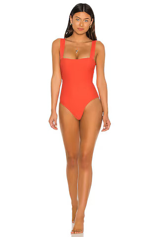 Juni One Piece in Yellow Ivy Ditsy | Revolve Clothing (Global)
