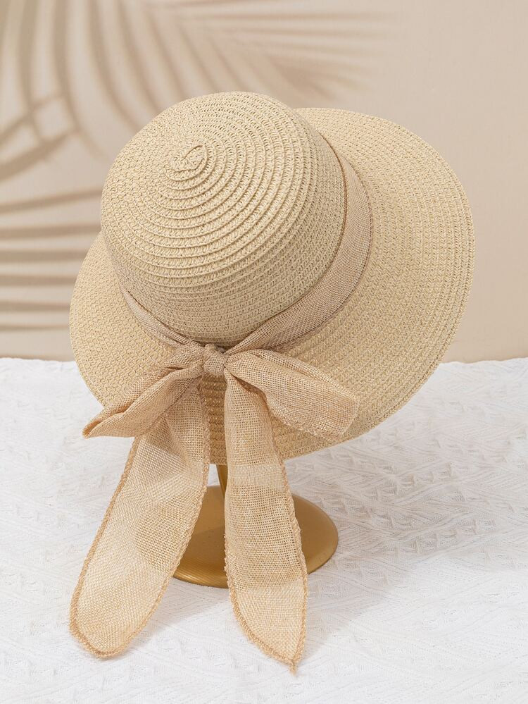 Toddler Kids Twilly Scarf Decor Straw Hat | SHEIN