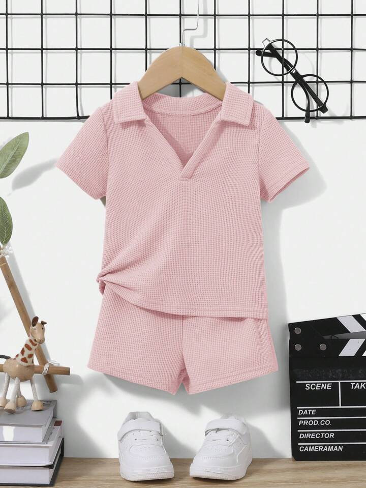 SHEIN Baby Boy Solid Color Casual Comfortable Outfit | SHEIN