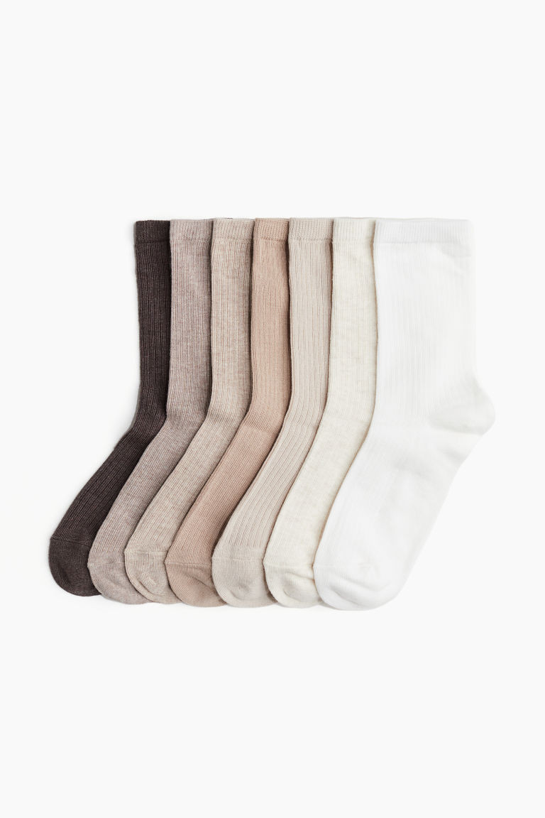 H & M - 7-pack socks - White | H&M (UK, MY, IN, SG, PH, TW, HK)