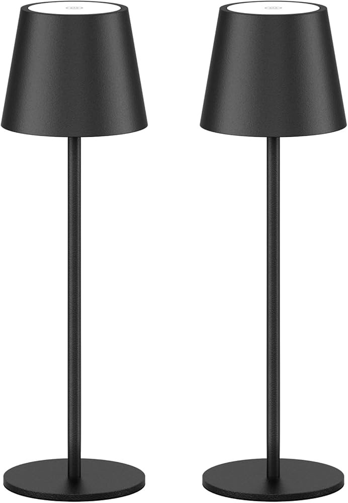 2 Pack LED Dimmable Table Lamp 3000k, IP54 Wireless Bottle Lamp for Indoor and Outdoor, 5000 mAh ... | Amazon (US)