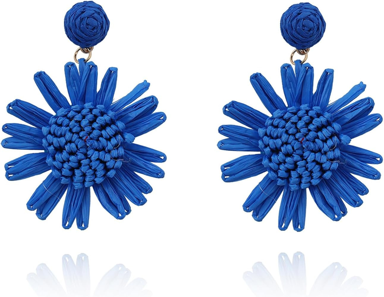 Boho Raffia Rattan Straw Woven Flower Handmade Sunflower Drop Dangle Earrings for Women Beach Jew... | Amazon (US)