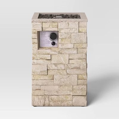 16" Stack Stone Liquid Propane Fire Column - Light Brown - Threshold™ | Target