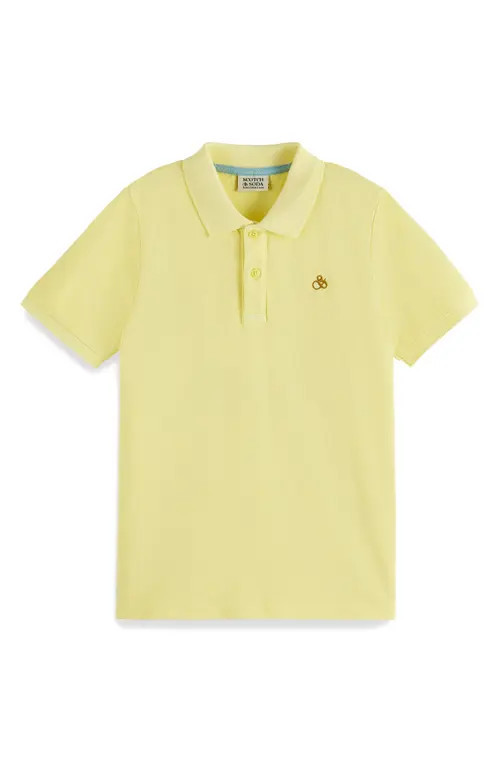 Scotch & Soda Kids' Cotton Piqué Polo in 7653 Sorbet Yellow at Nordstrom, Size 12 | Nordstrom