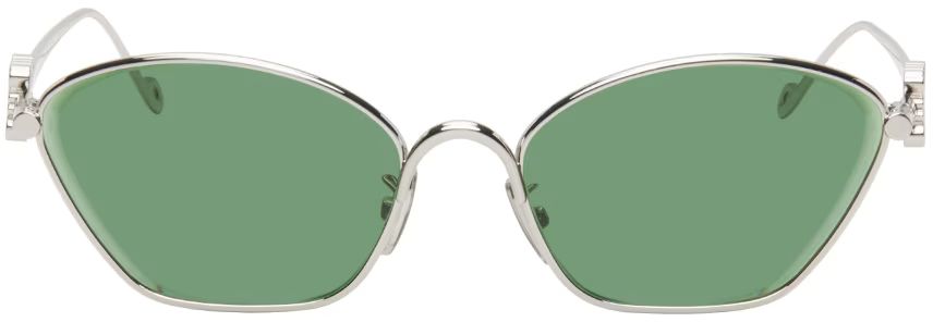 Silver Anagram Hexagonal Cat-Eye Sunglasses | SSENSE