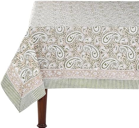 Ridhi Royal Beige Indian Hand Block Printed Square Tablecloth - 60 x 60 100% Cotton Dining Table ... | Amazon (US)