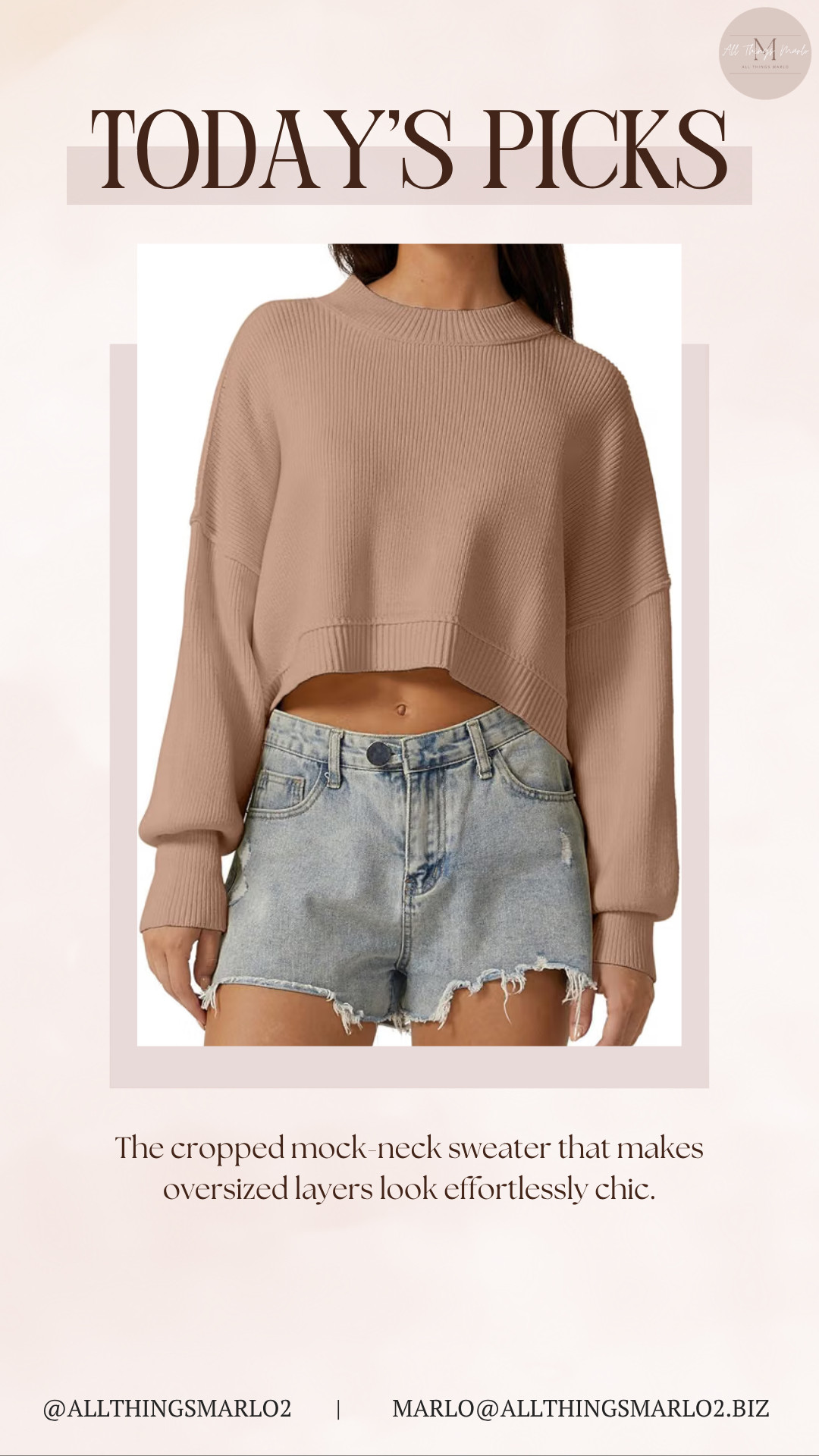 The cropped mock-neck sweater that makes oversized layers look effortlessly chic. 

 #LTKSeasonal #LTKWorkwear #LTKTravel