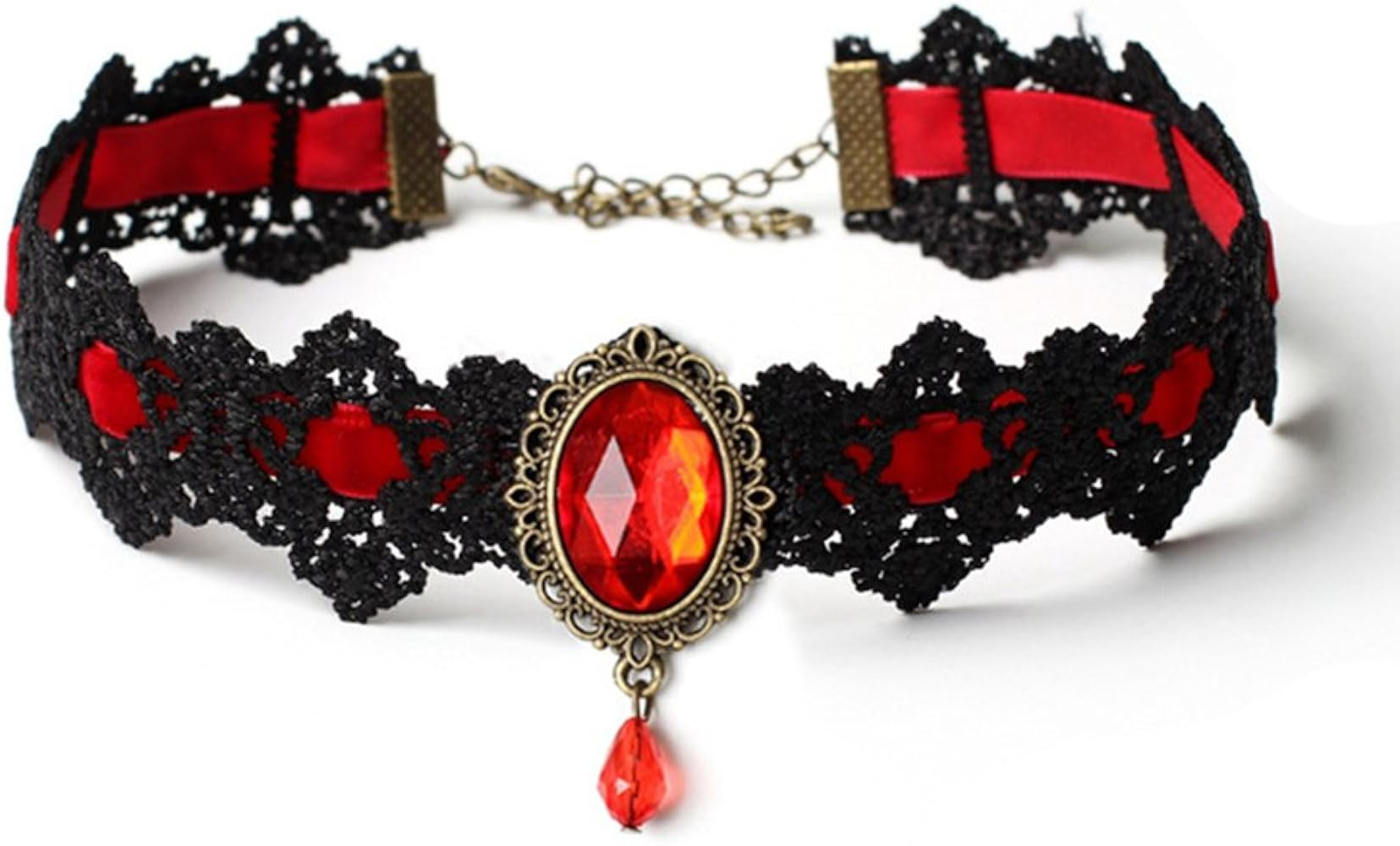 Retro Handmade Choker Necklace for Women Gothic Black Lace Necklace for Halloween Punk Costume Pa... | Amazon (US)