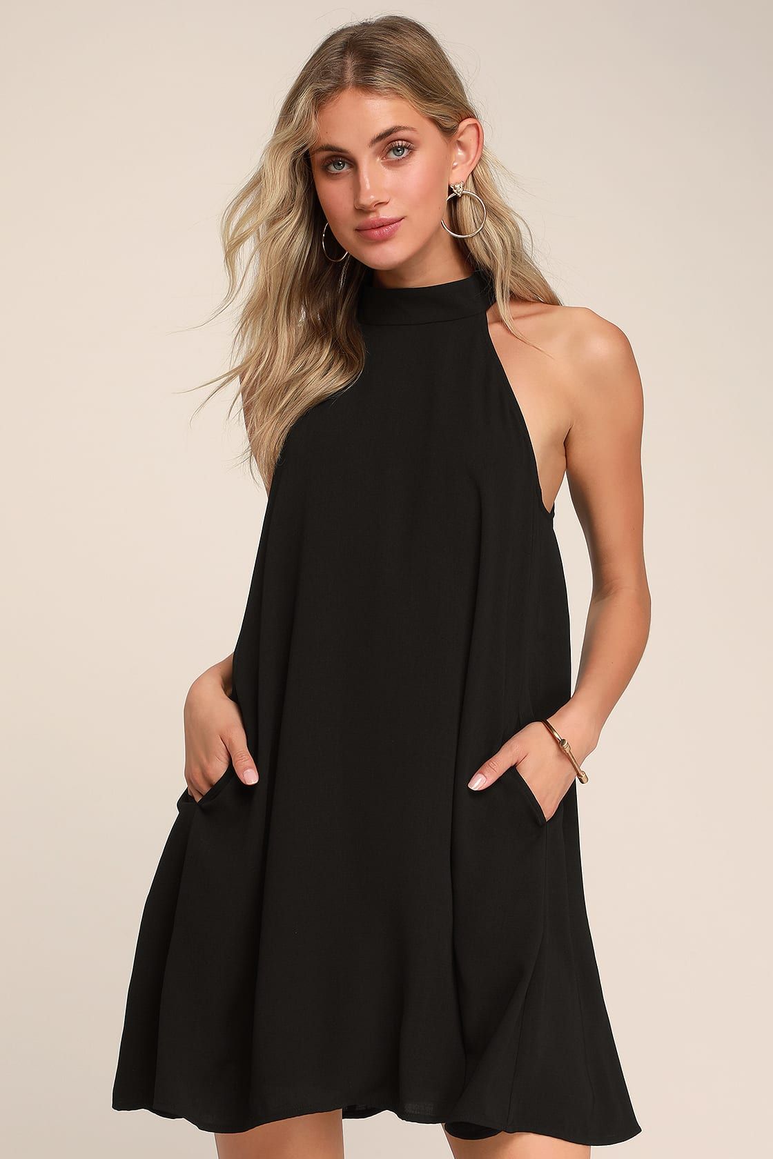 Love of Mine Black Halter Swing Dress | Lulus (US)
