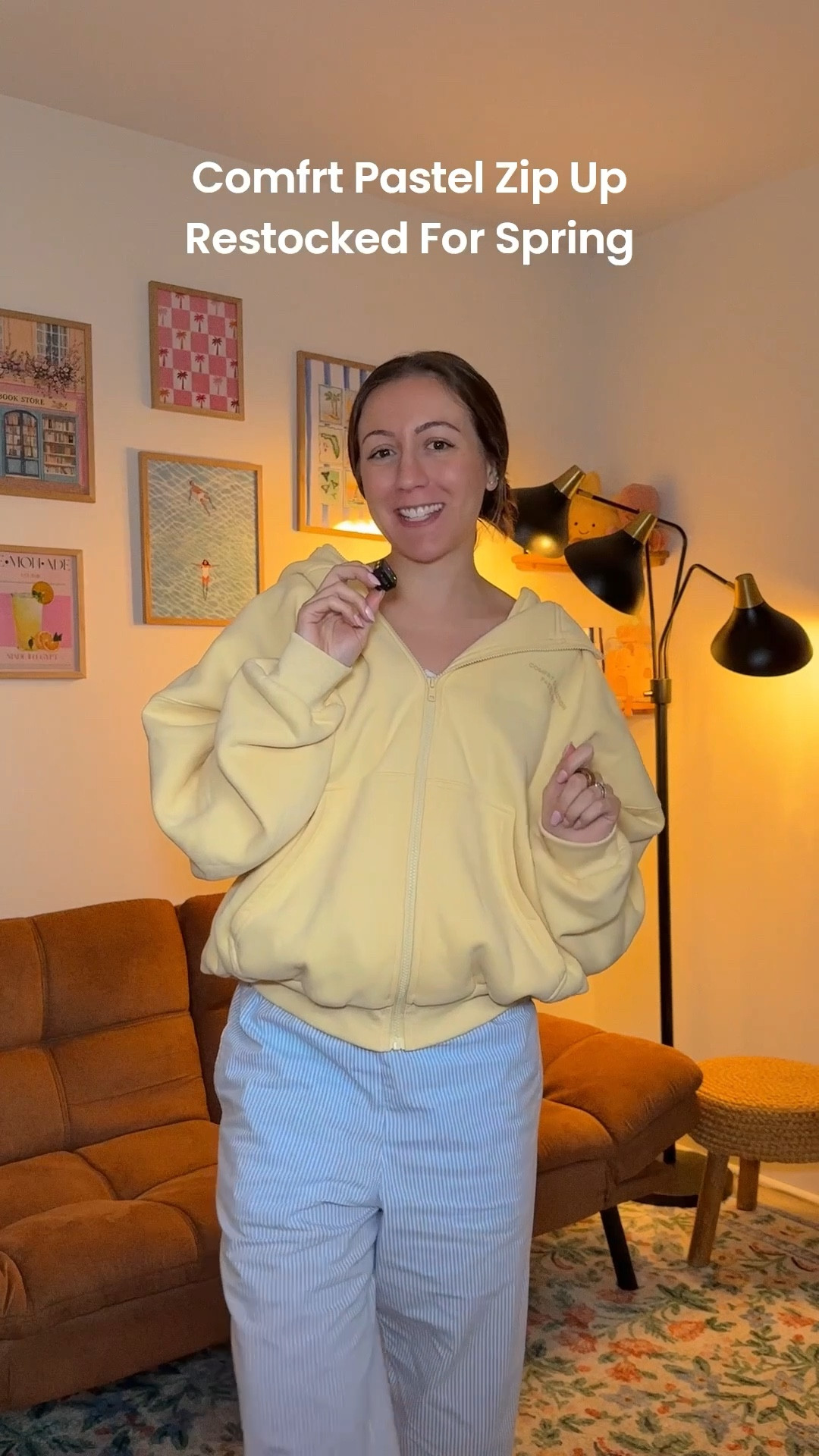 Comfrt Pastel Zip Up Oversized Hoodie | Spring Outfit 

#LTKSeasonal #LTKootd #LTKBump