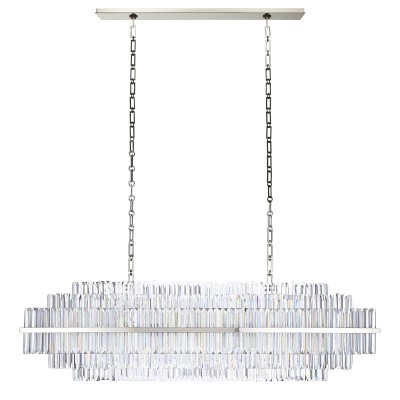 Vienna 52" Linear Crystal Chandelier, Polished Nickel | Williams-Sonoma