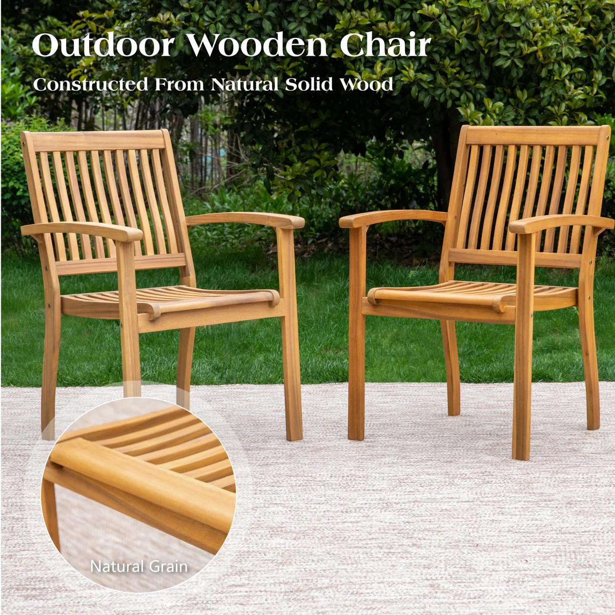 Narducci Acacia Patio Dining Set with Extendable Rectangular Table | Wayfair North America