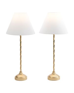 2pk 28in Twisted Metal Buffet Lamps With Cone Shade | Home | Marshalls | Marshalls