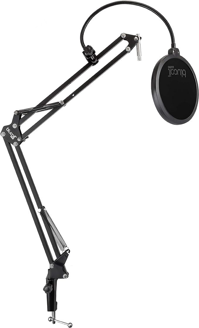 Blucoil Microphone Suspension Boom Scissor Arm Stand with Pop Filter for Audio Technica, AKG, Sam... | Amazon (US)