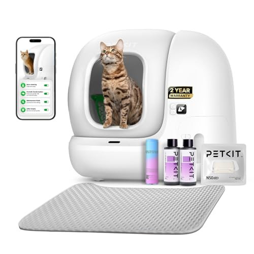PETKIT Upgraded Automatic Cat Litter Box 2-Way Odor Remover & 20 Trash Bags,App Control Smart Robot with Anti-Scratch Inner Mat, Self-Cleaning Cat Litter Box True Integration & Structure Safety | Amazon (US)