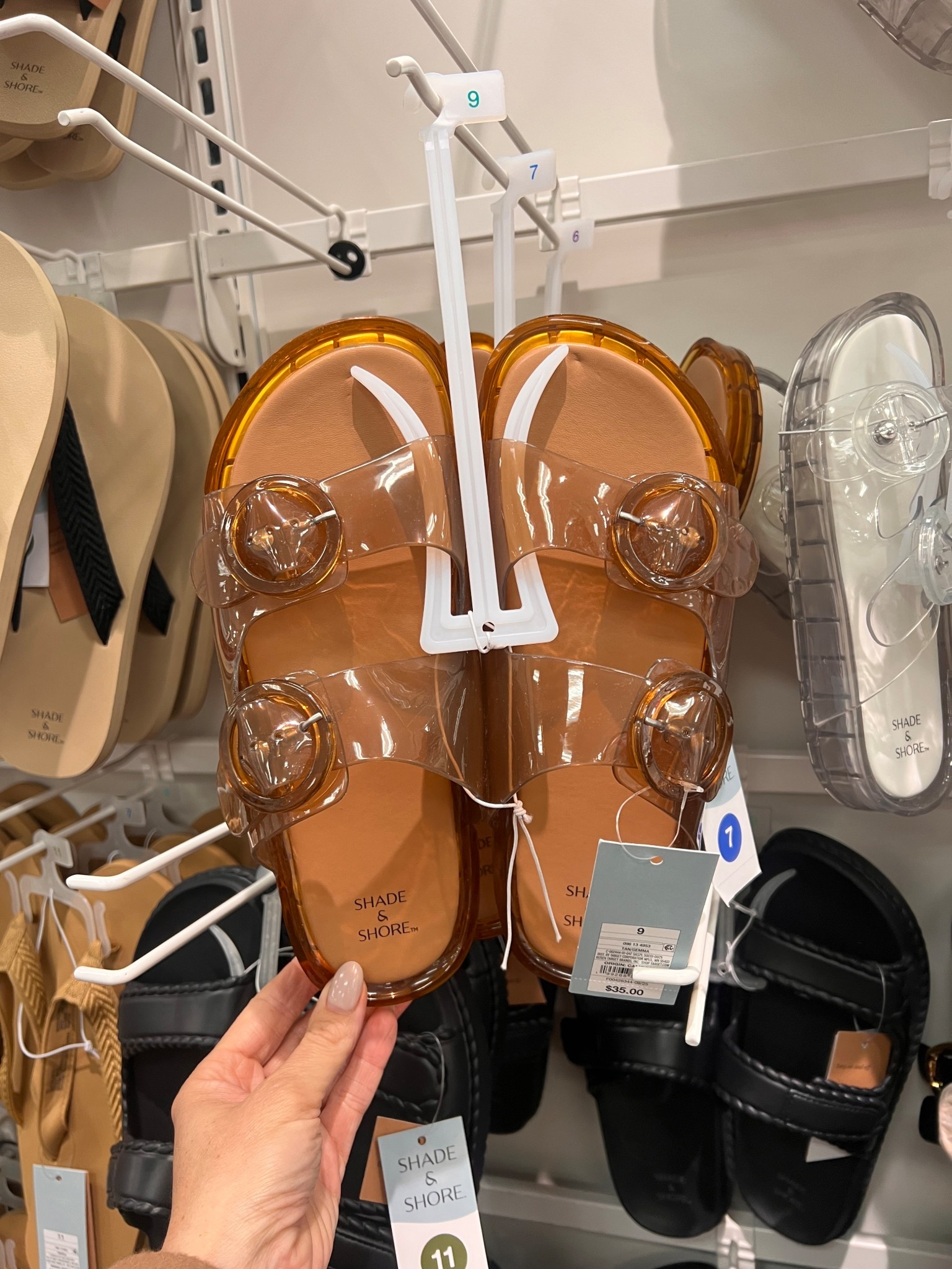 These cute slide on sandals will go with everything! So cute! 