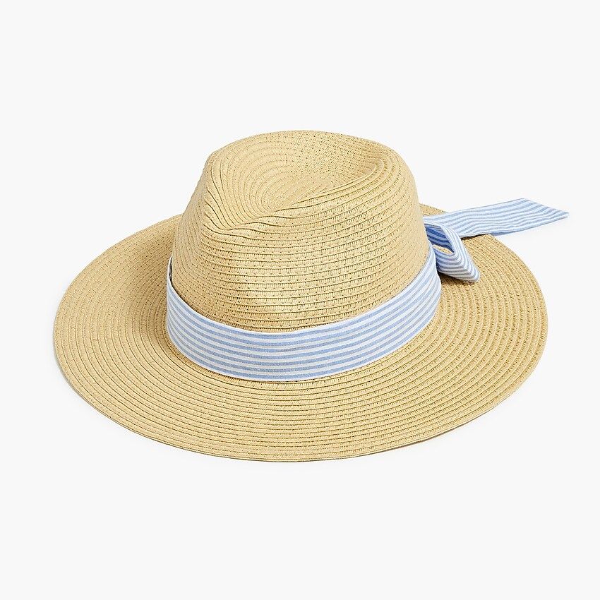 Straw hat with printed ribbon | J.Crew Factory