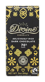 Click for more info about DIVINE CHOCOLATE Chocolate, 70% Deliciously Rich Dark Chocolate, 3 Oz