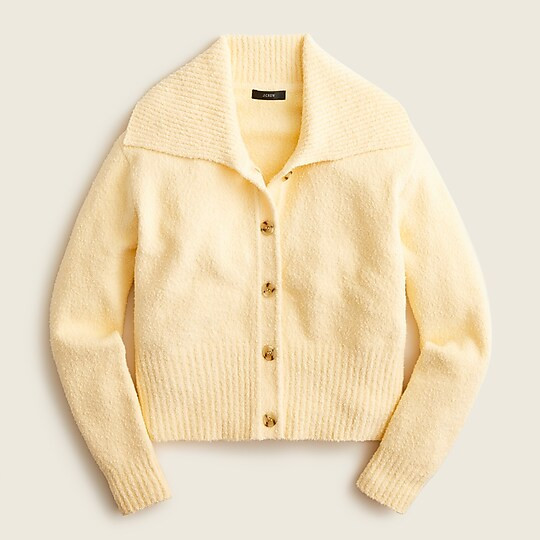 Collared cotton bouclé cardigan sweater | J. Crew US