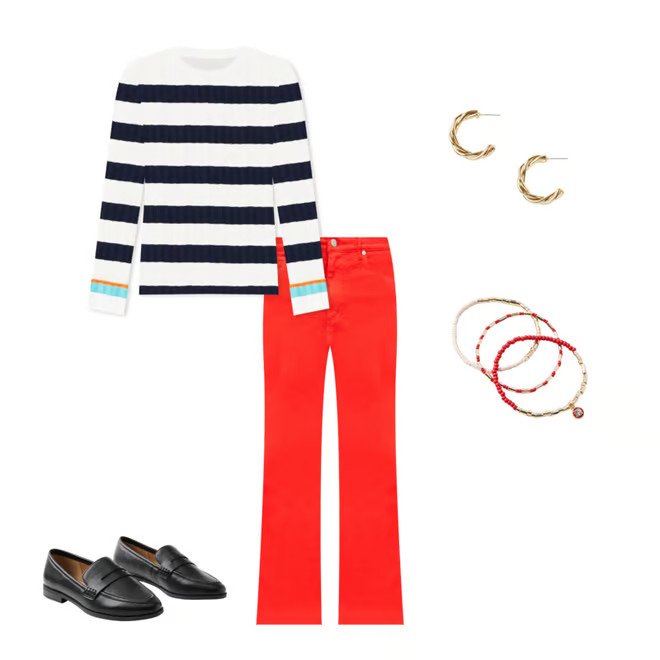 High Rise Kick Crop Jeans in Intense Lava | LOFT