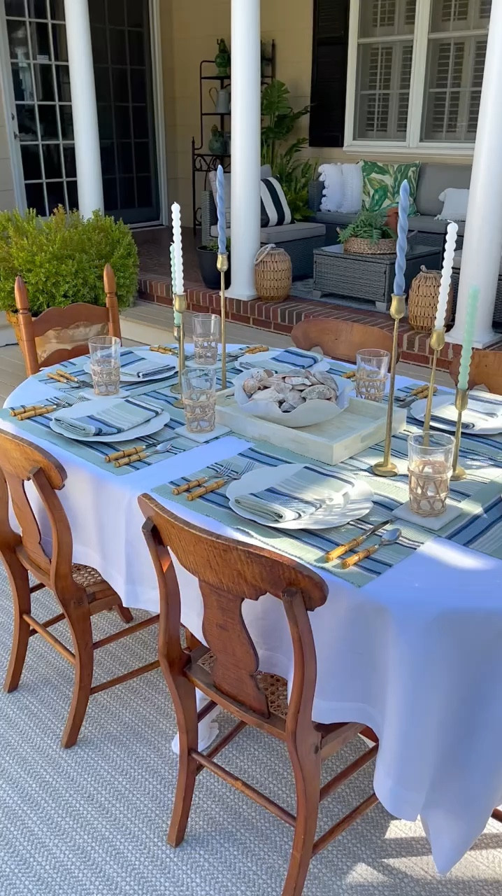 Springtime alfresco dining just got a coastal upgrade! 🌴✨ Featuring @annieselke's Barbados Collection for that perfect seaside vibe right at home. From vibrant table linens to whimsical brass candle holders, every detail adds to the charm. 🌊💙 Dining by the sea without leaving your doorstep. Swipe up in stories or click the link in bio to shop these pieces and elevate your dining experience! What's your take on this beachy tablescape? 🍽️🌸
.
.
.
#annieselke #seasonalhome #entertainathome #styleonmytable #southernladymag #tablescapestyle #entertainingstyle #diningalfresco #summertablescape #styledtable #postitandsmile #springtablescape #traditionalhomemagazine #entertainingstyle #preppygrandhome #blueandwhitehomedecor #thecottagejournal #housebeautifulmagazine #traditionalhomedecor #entertainandcelebrate #lovelyhome #southernlivingmagazine #grandmillenialhome #springtablesetting #betterhomeandgardens #hostesswiththemostest #tablescaping #coastalgrandmother 

#LTKHome #LTKVideo #LTKStyleTip