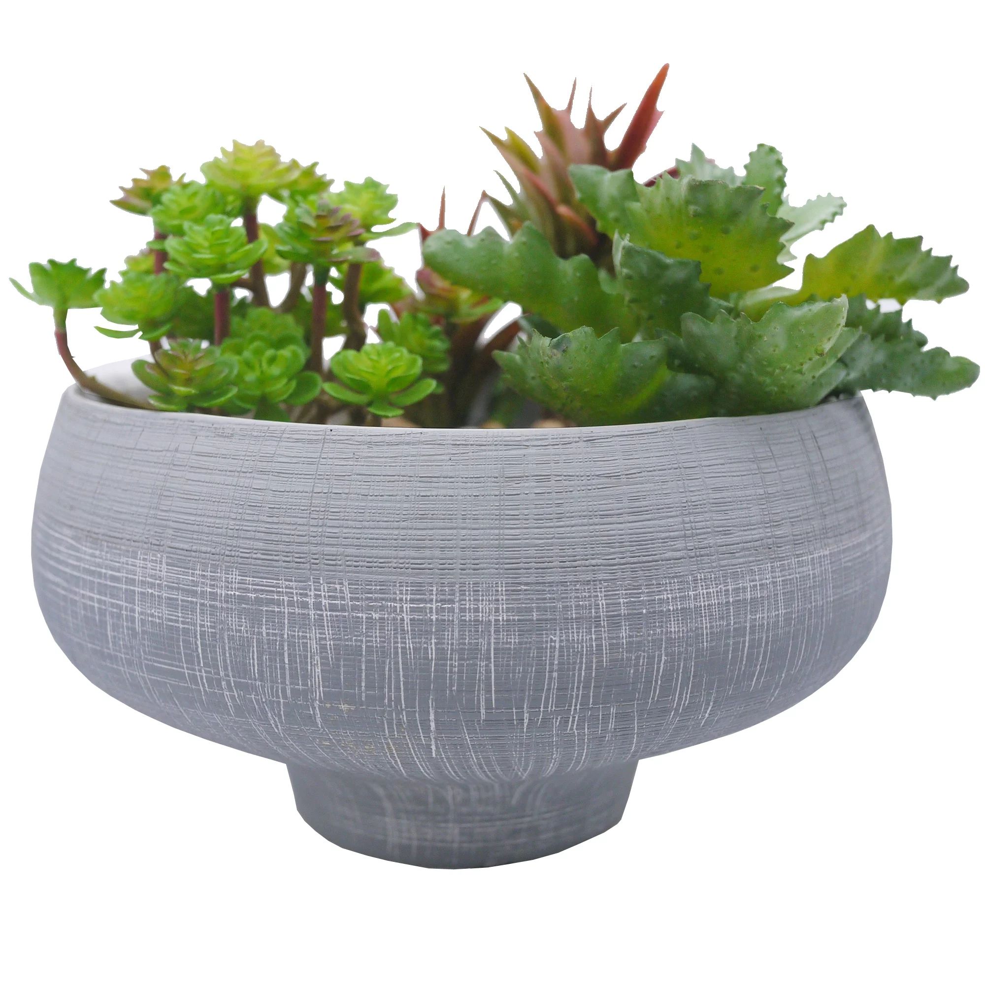 Admired By Nature Grey blue two toned ceramic bowl Plant Pots, Planters for Succulent and Little ... | Walmart (US)