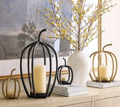 Handcrafted Fallon Pumpkin Candle Holder | Pottery Barn (US)
