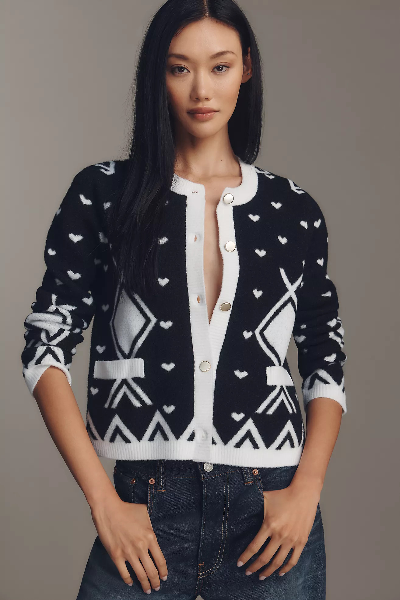 NVLT Argyle Knit Lady Jacket | Anthropologie (US)