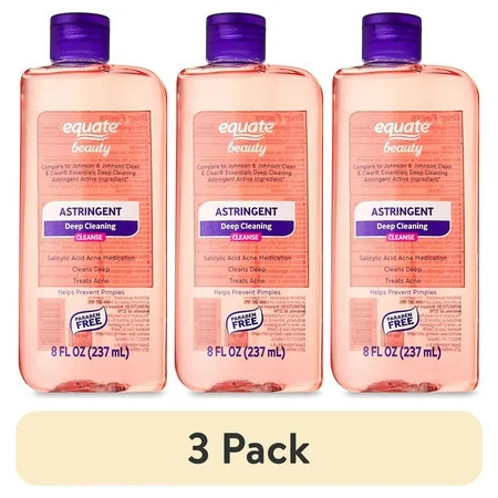 (3 pack) Equate Beauty Oil-Free Deep Cleaning Salicylic Acid Astringent 8 fl oz | Walmart (US)