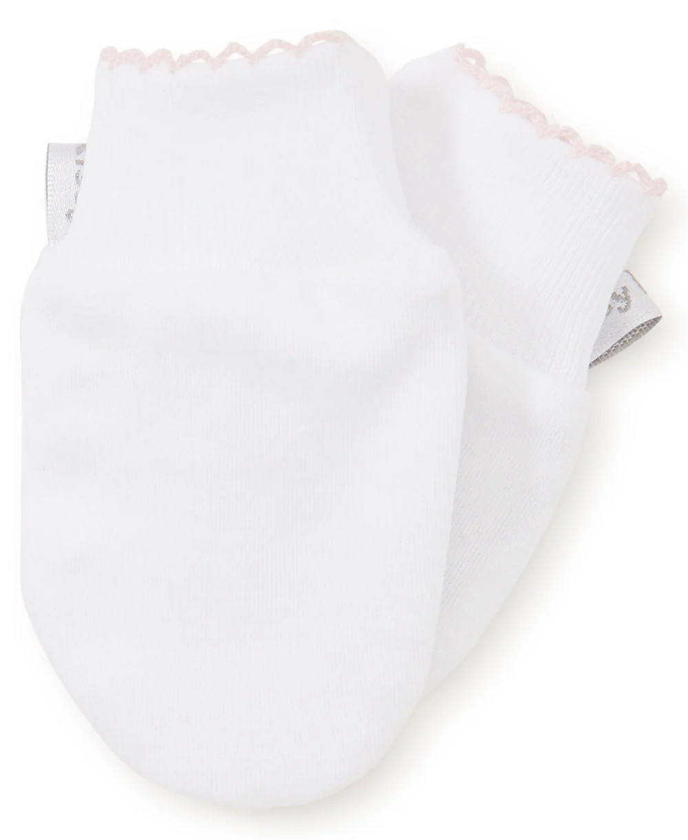 White & Pink Basics Mittens | Loozieloo