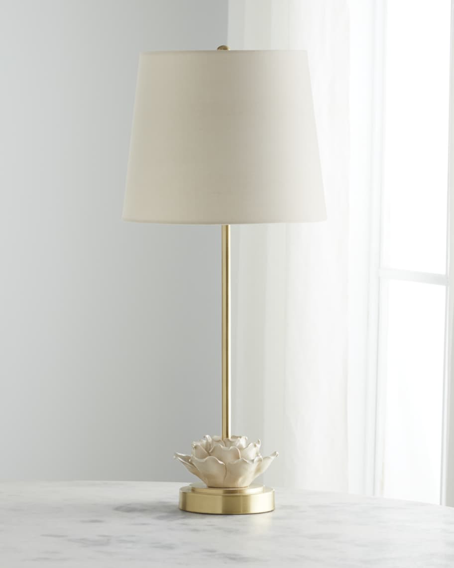 Regina Andrew Flower Ceramic Table Lamp with Natural Brass Base | Neiman Marcus