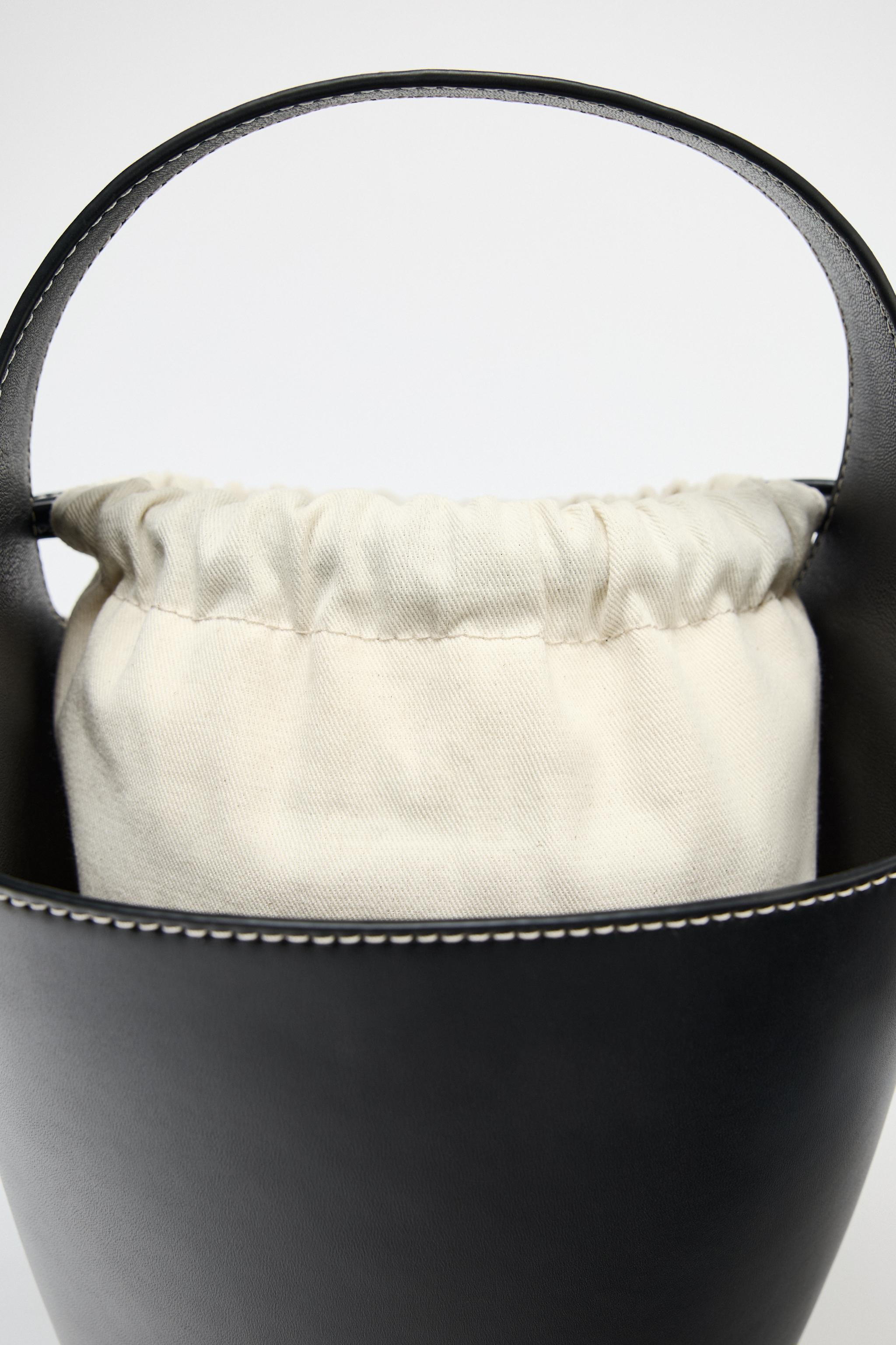 CONTRAST STITCH BUCKET BAG | Zara UK