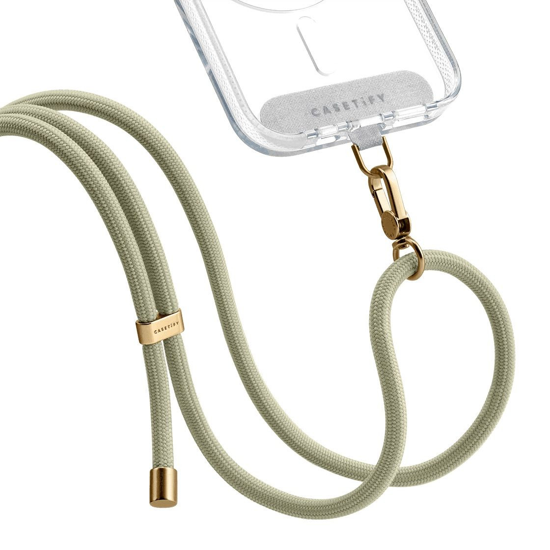 Strap Card Sling 6mm Rope (1.5m) - Khaki + Gold D-ring Light Grey Strap Card (GWP) | Casetify