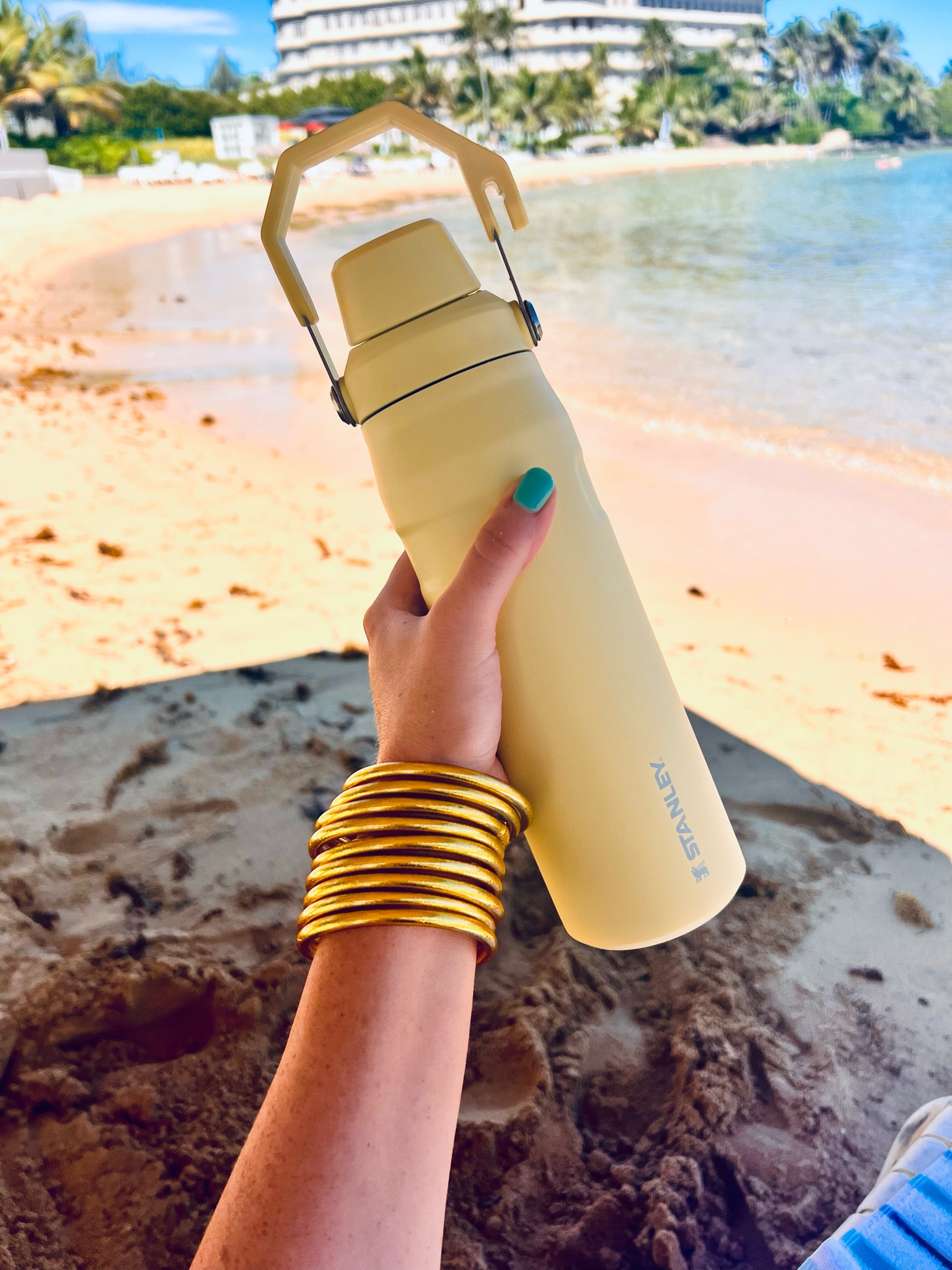 My favorite bracelets for summer. I wear them in the pool and ocean and they still look brand new! Perfect Stanley water bottle for the beach too. 

#LTKSeasonal #LTKswim #LTKtravel