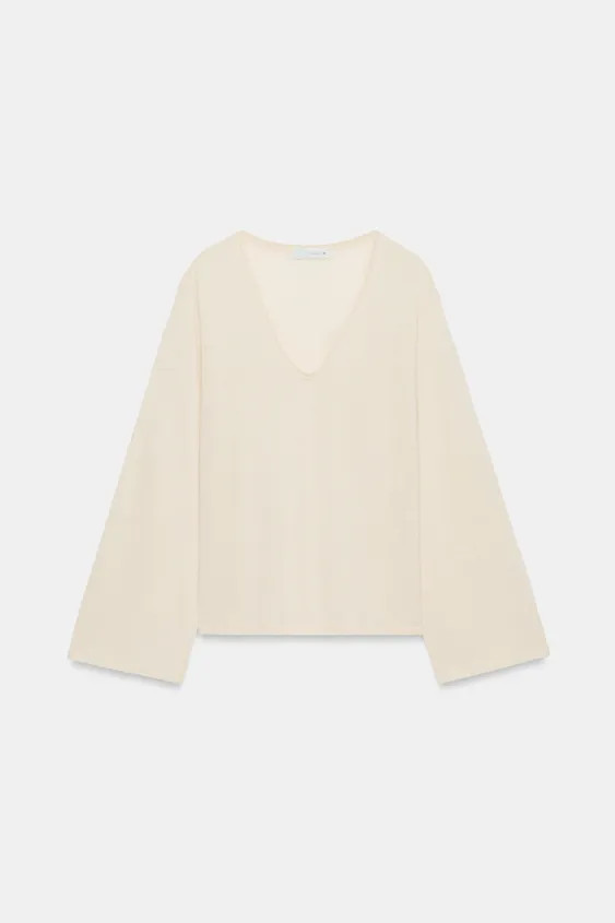 TEXTURED V-NECK T-SHIRT | Zara UK